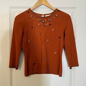 Elegant Embellished Rust Top